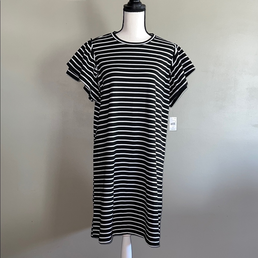 Grace + Karma Black and White Striped Dress